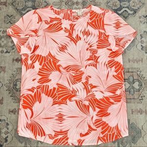 J. Crew floral printed tulip sleeve top.